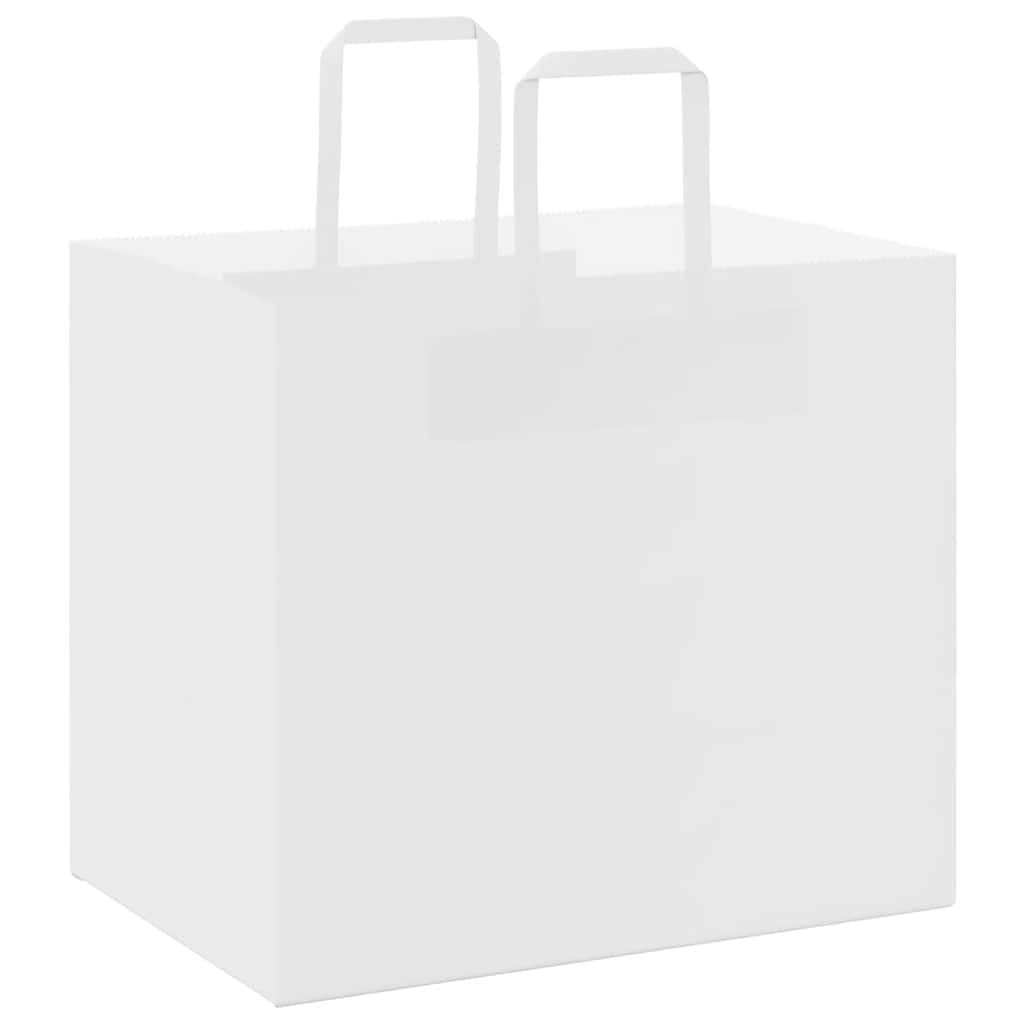 Papieren zakken 50 st met hengsels 32x22x28 cm wit is nu te koop bij PeponiXL, paradijselijk wonen!