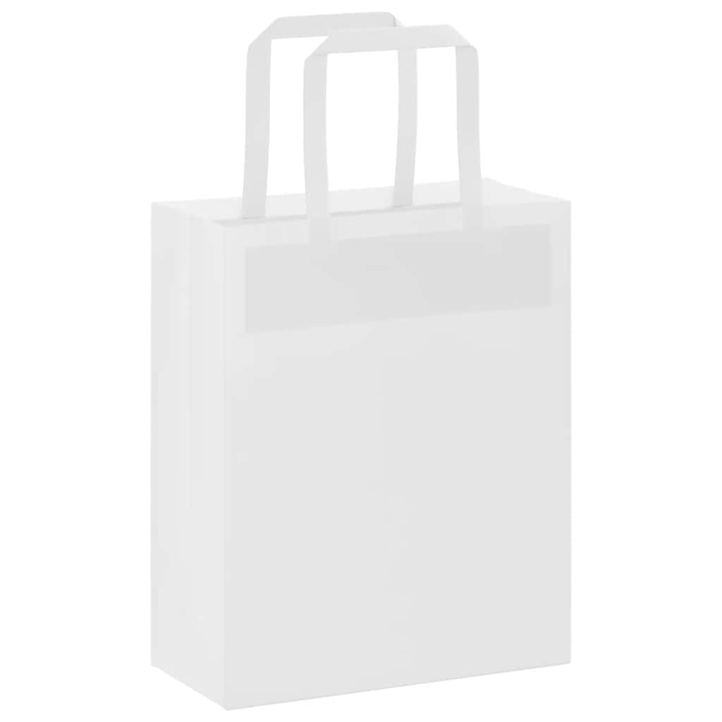 Papieren zakken 250 st met hengsels 18x8x22 cm wit is nu te koop bij PeponiXL, paradijselijk wonen!