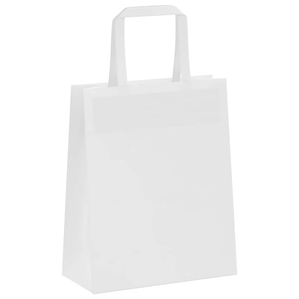 Papieren zakken 250 st met hengsels 18x8x22 cm wit is nu te koop bij PeponiXL, paradijselijk wonen!