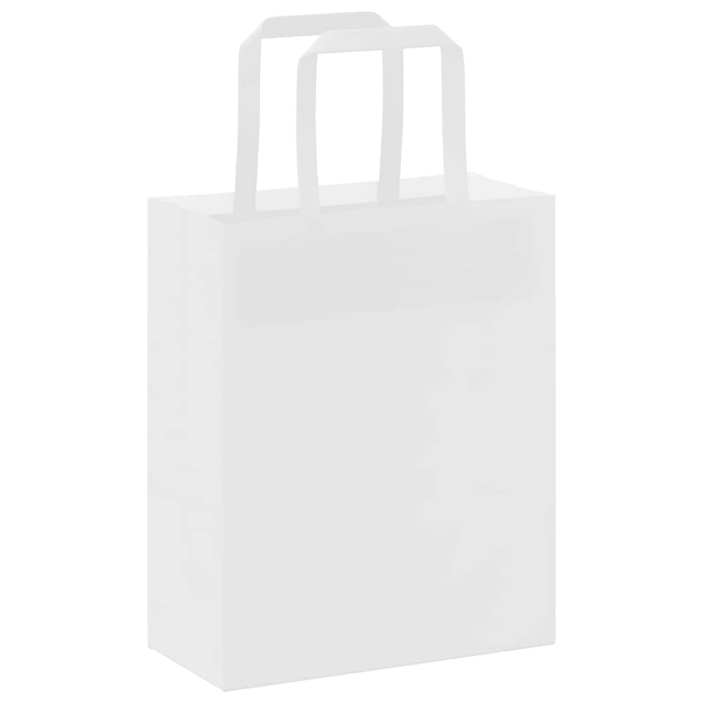 Papieren zakken 250 st met hengsels 18x8x22 cm wit is nu te koop bij PeponiXL, paradijselijk wonen!