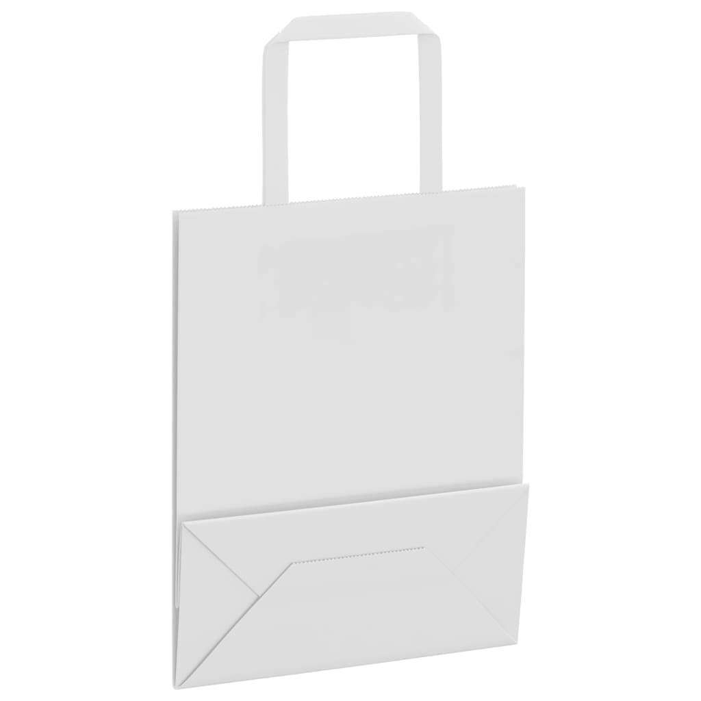Papieren zakken 250 st met hengsels 18x8x22 cm wit is nu te koop bij PeponiXL, paradijselijk wonen!