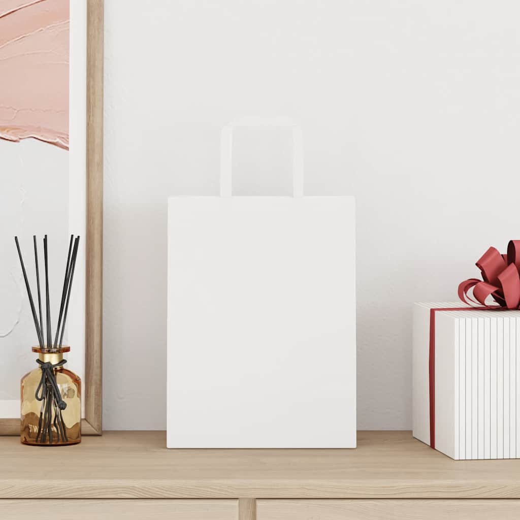 Papieren zakken 250 st met hengsels 21x11x28 cm wit is nu te koop bij PeponiXL, paradijselijk wonen!