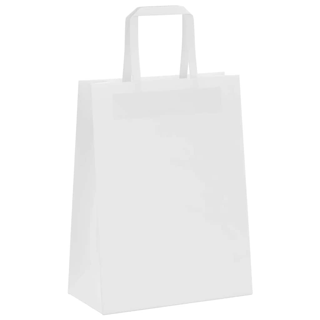 Papieren zakken 250 st met hengsels 21x11x28 cm wit is nu te koop bij PeponiXL, paradijselijk wonen!