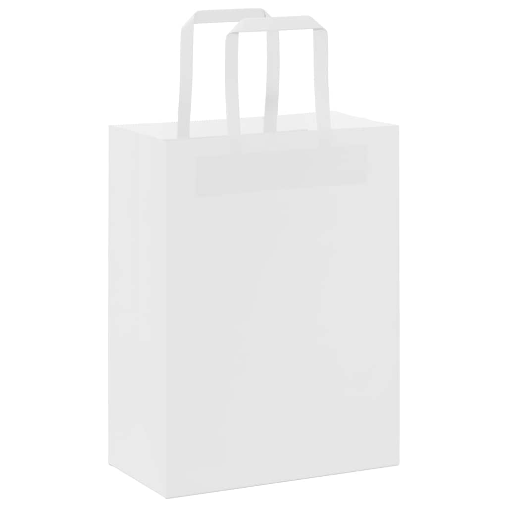 Papieren zakken 250 st met hengsels 21x11x28 cm wit is nu te koop bij PeponiXL, paradijselijk wonen!
