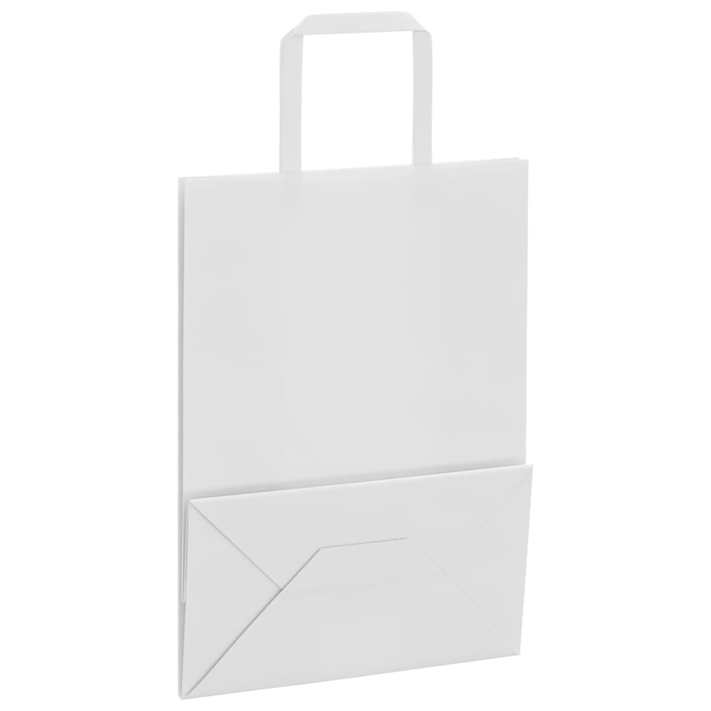 Papieren zakken 250 st met hengsels 21x11x28 cm wit is nu te koop bij PeponiXL, paradijselijk wonen!