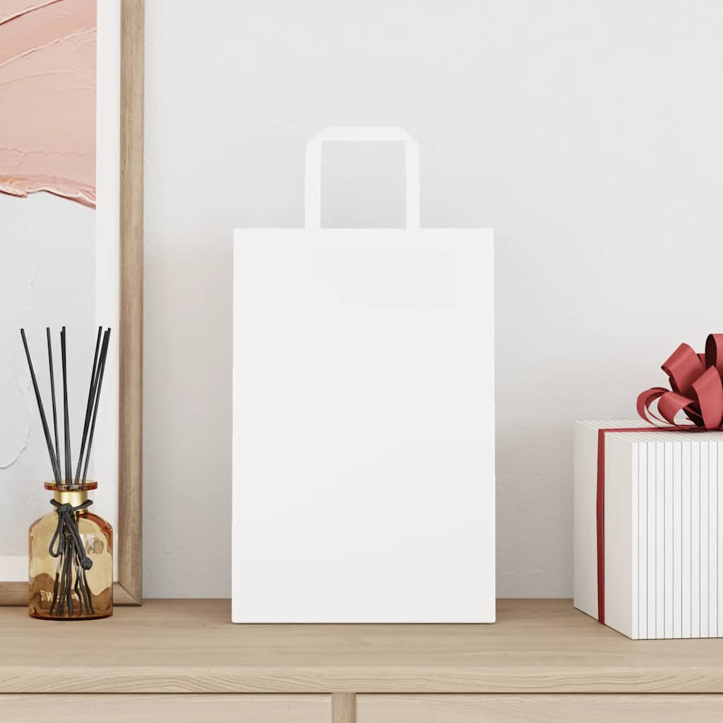 Papieren zakken 250 st met hengsels 21x11x31 cm wit is nu te koop bij PeponiXL, paradijselijk wonen!