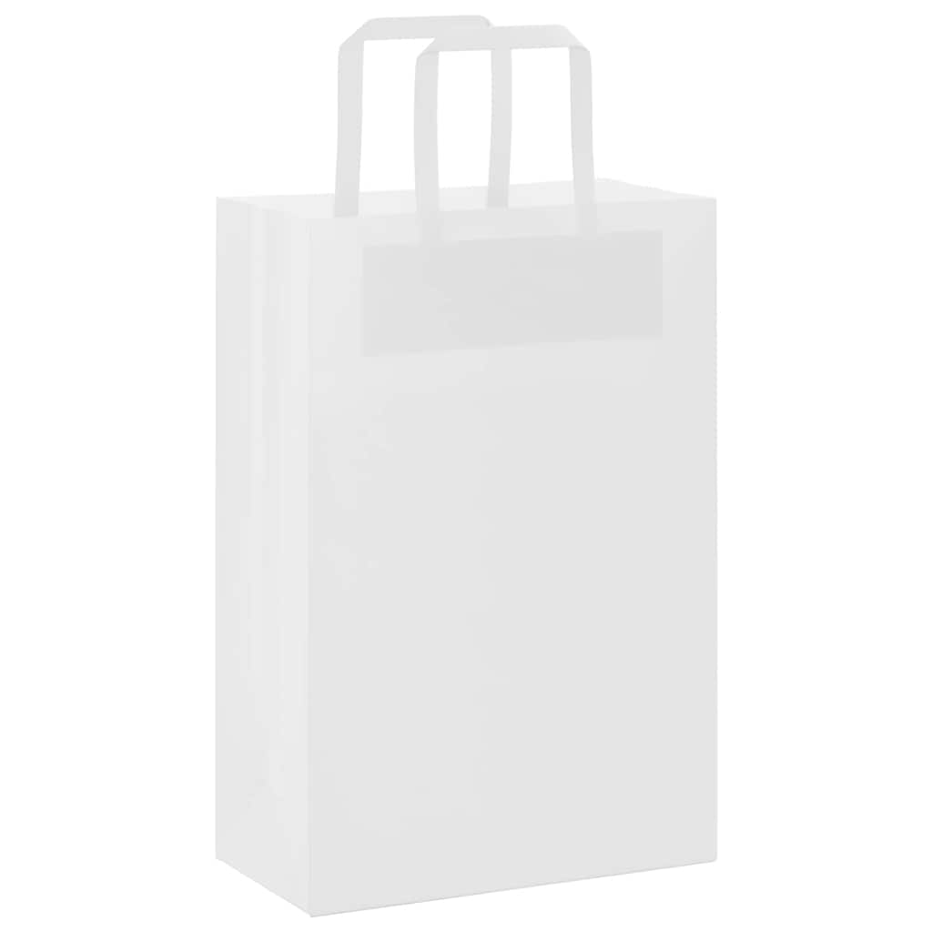 Papieren zakken 250 st met hengsels 21x11x31 cm wit is nu te koop bij PeponiXL, paradijselijk wonen!