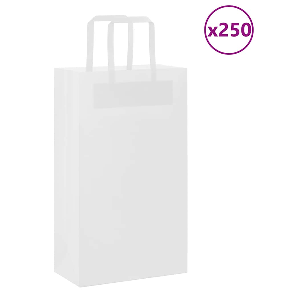 Papieren zakken 250 st met hengsels 21x11x36 cm wit is nu te koop bij PeponiXL, paradijselijk wonen!
