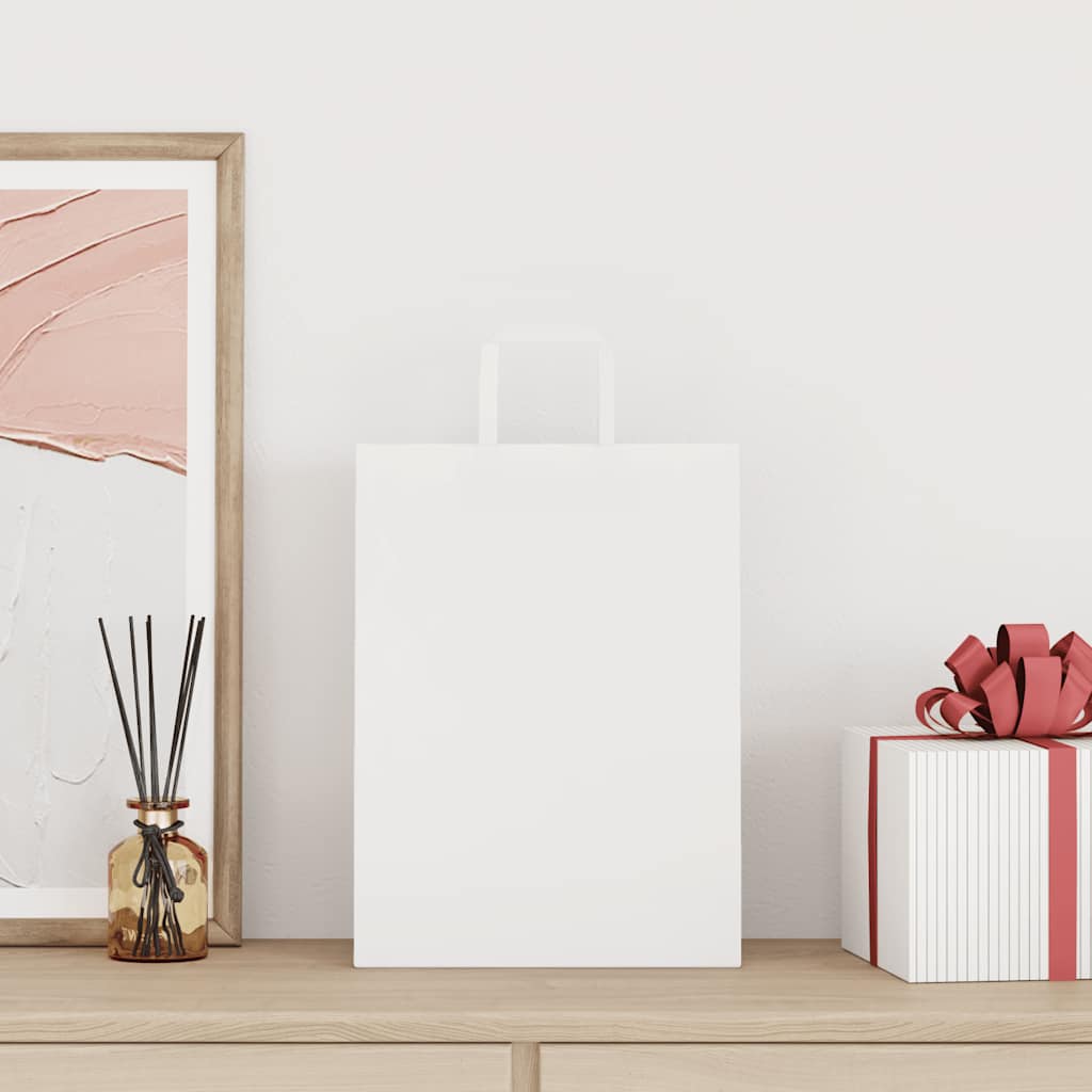 Papieren zakken 250 st met hengsels 26x12x35 cm wit is nu te koop bij PeponiXL, paradijselijk wonen!