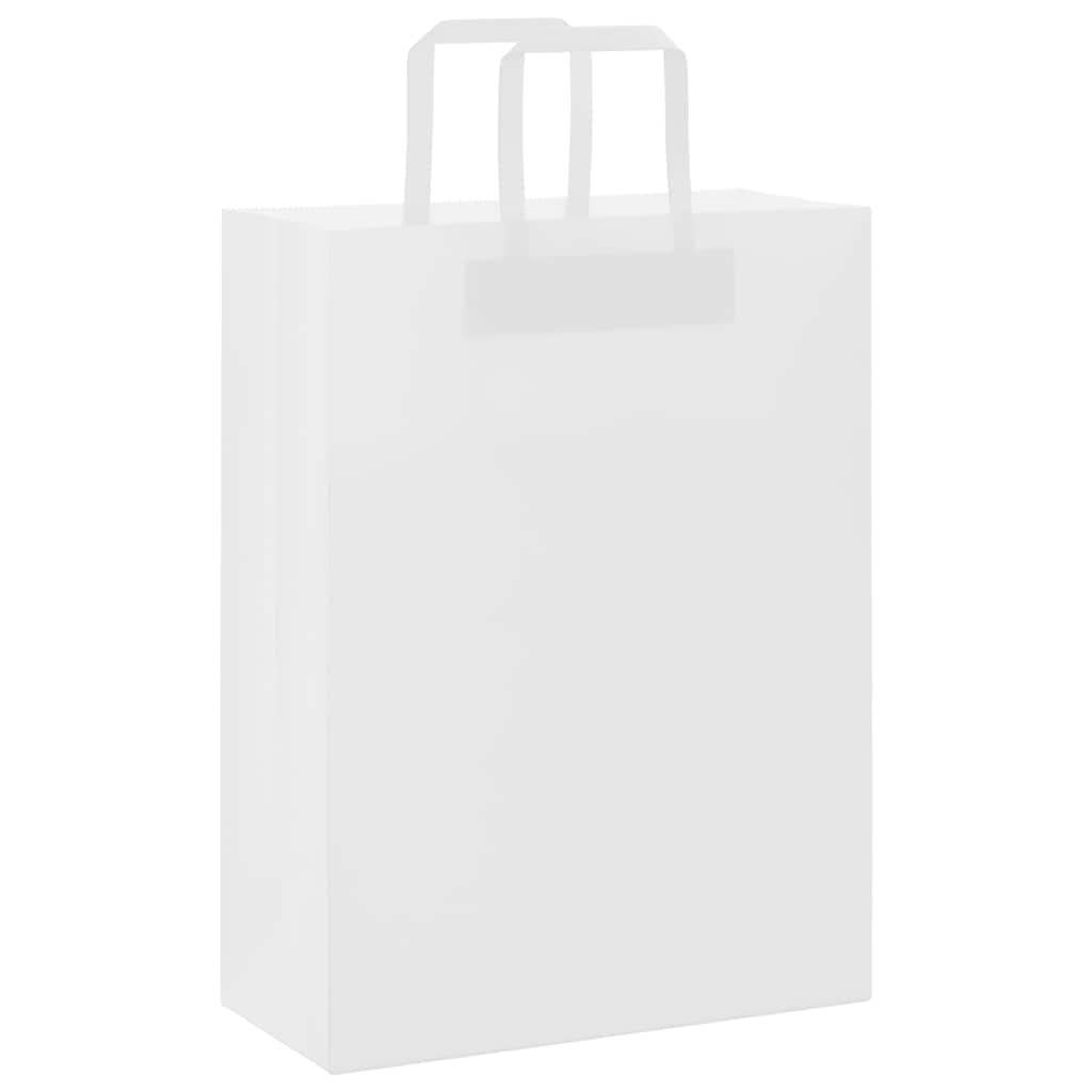 Papieren zakken 250 st met hengsels 26x12x35 cm wit is nu te koop bij PeponiXL, paradijselijk wonen!