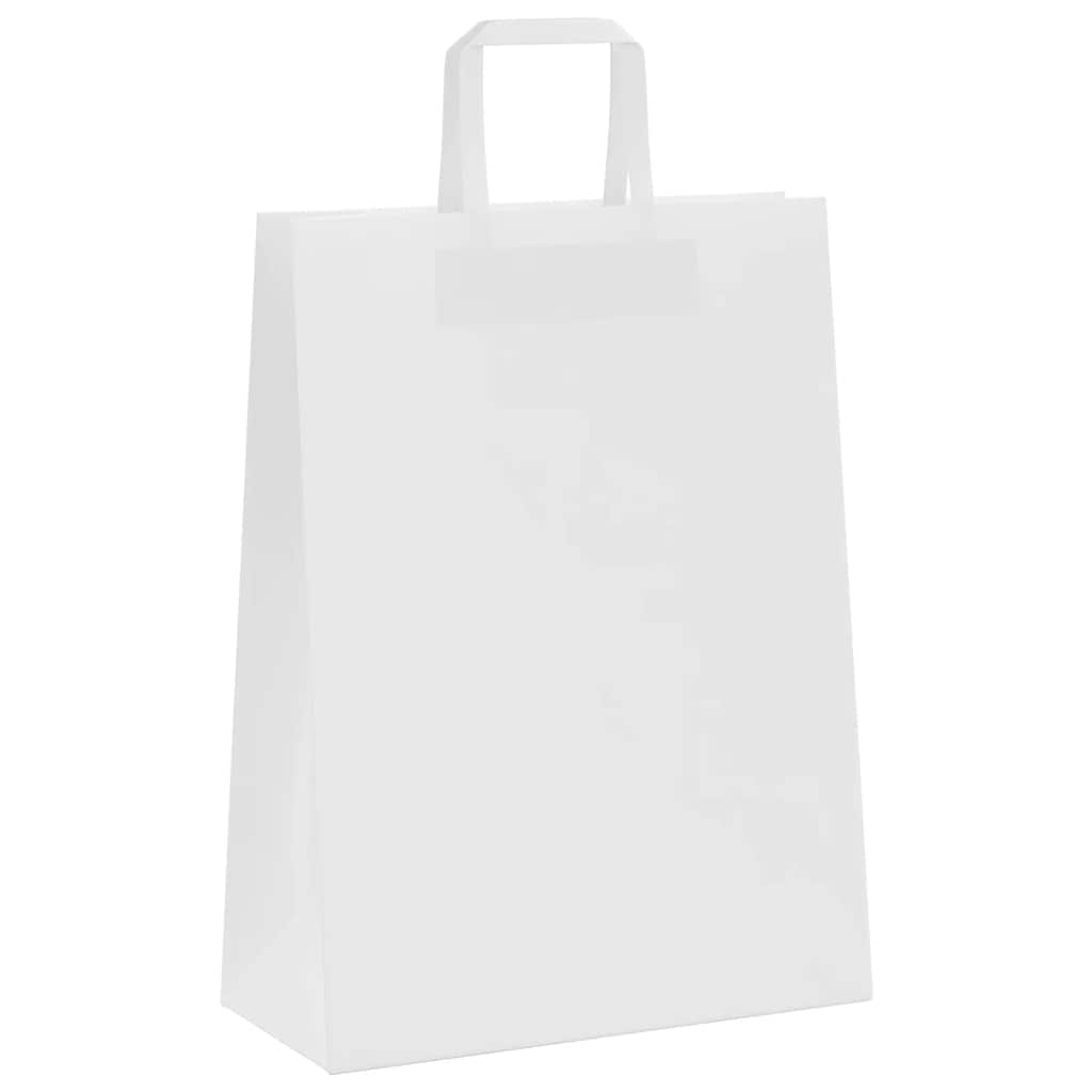 Papieren zakken 250 st met hengsels 26x12x35 cm wit is nu te koop bij PeponiXL, paradijselijk wonen!
