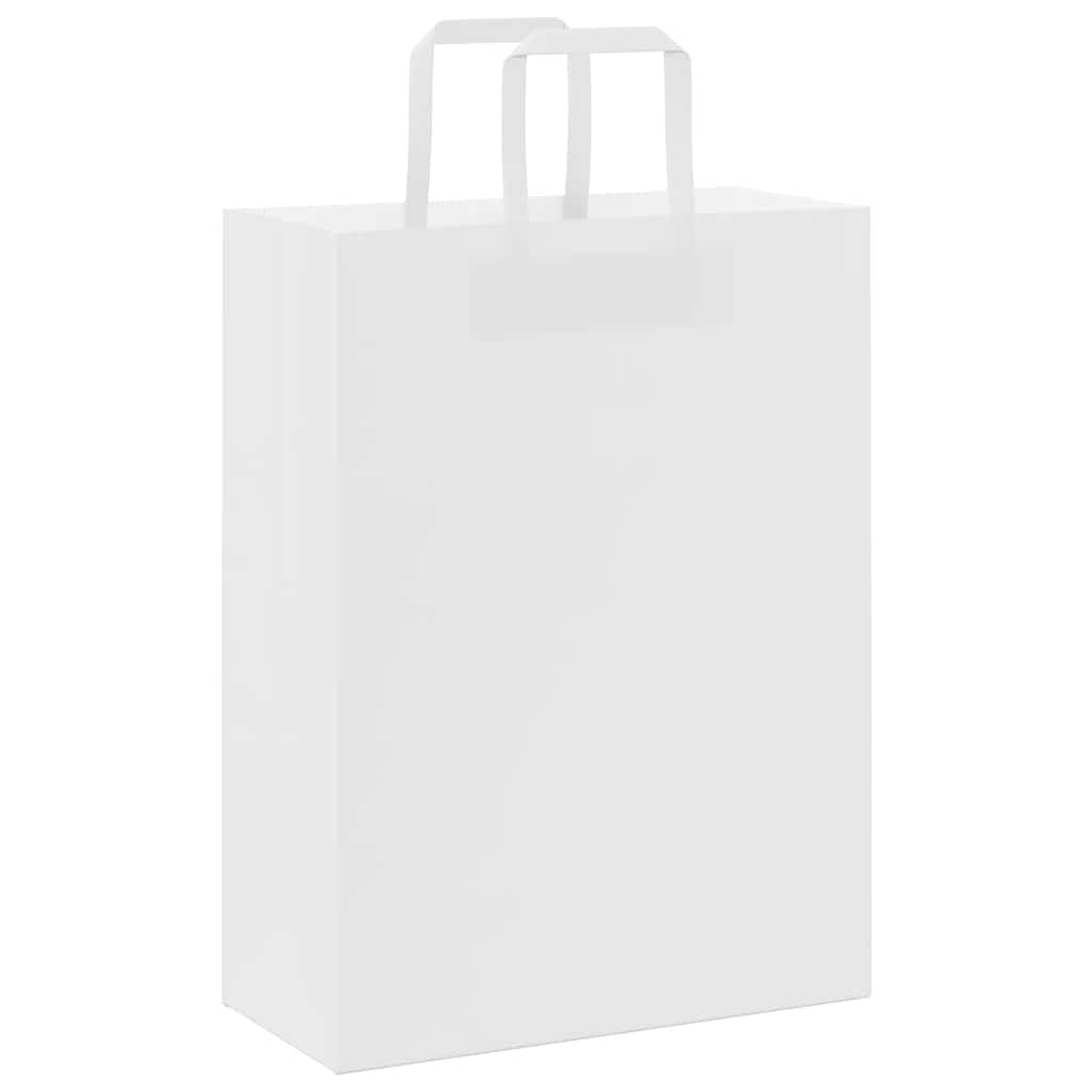 Papieren zakken 250 st met hengsels 26x12x35 cm wit is nu te koop bij PeponiXL, paradijselijk wonen!
