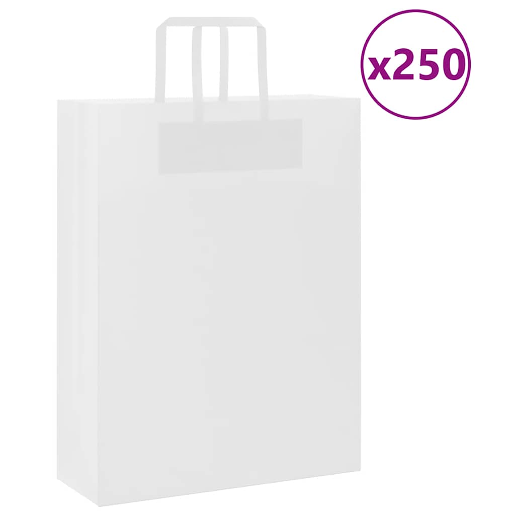 Papieren zakken 250 st met hengsels 32x12x42 cm wit is nu te koop bij PeponiXL, paradijselijk wonen!