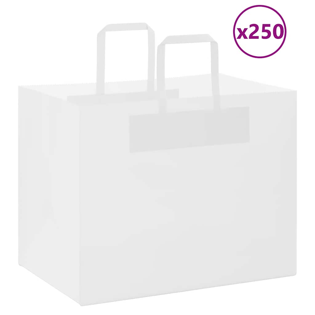 Papieren zakken 250 st met hengsels 32x22x24 cm wit is nu te koop bij PeponiXL, paradijselijk wonen!