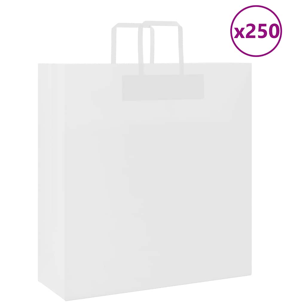 Papieren zakken 250 st met hengsels 45x17x48 cm wit is nu te koop bij PeponiXL, paradijselijk wonen!