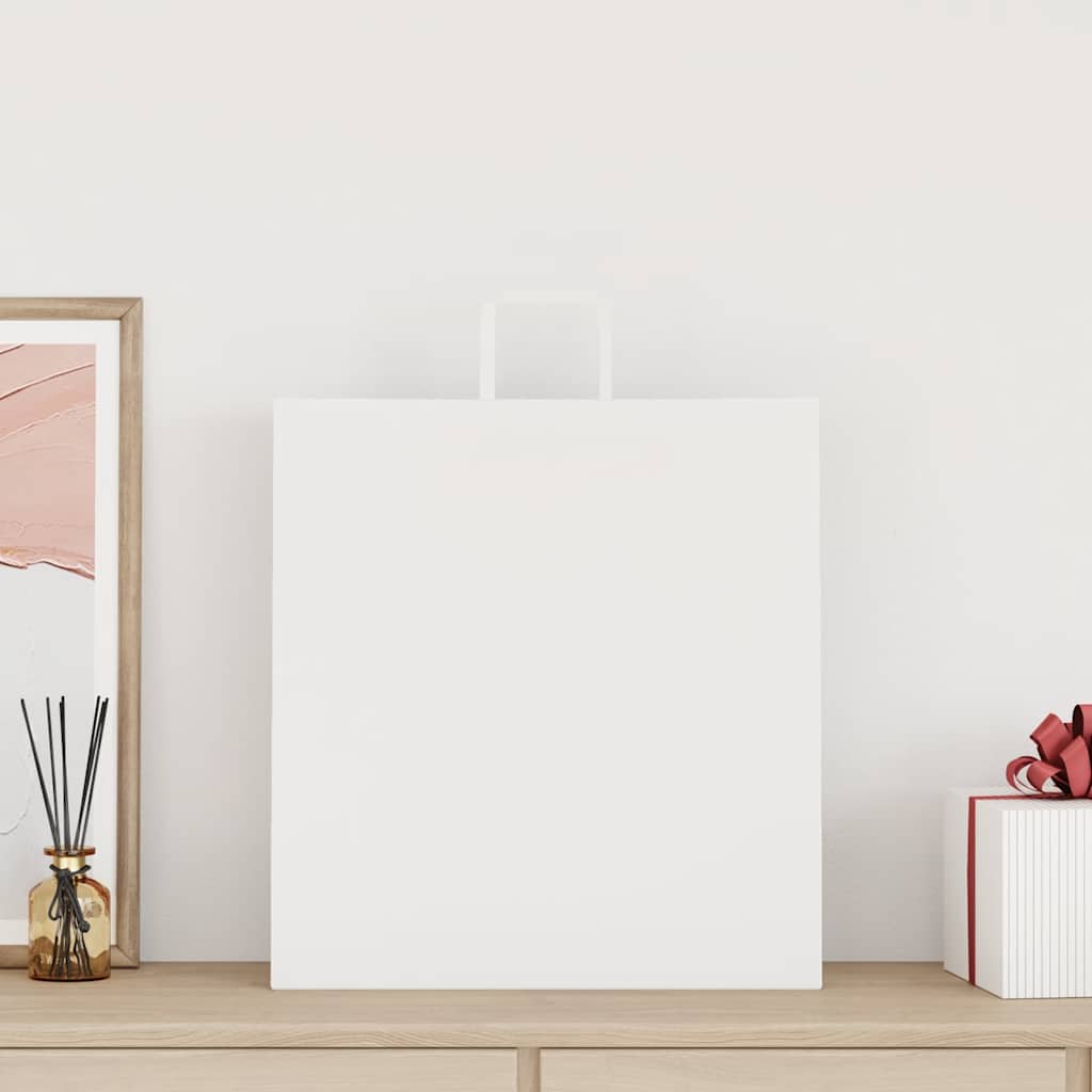 Papieren zakken 250 st met hengsels 45x17x48 cm wit is nu te koop bij PeponiXL, paradijselijk wonen!