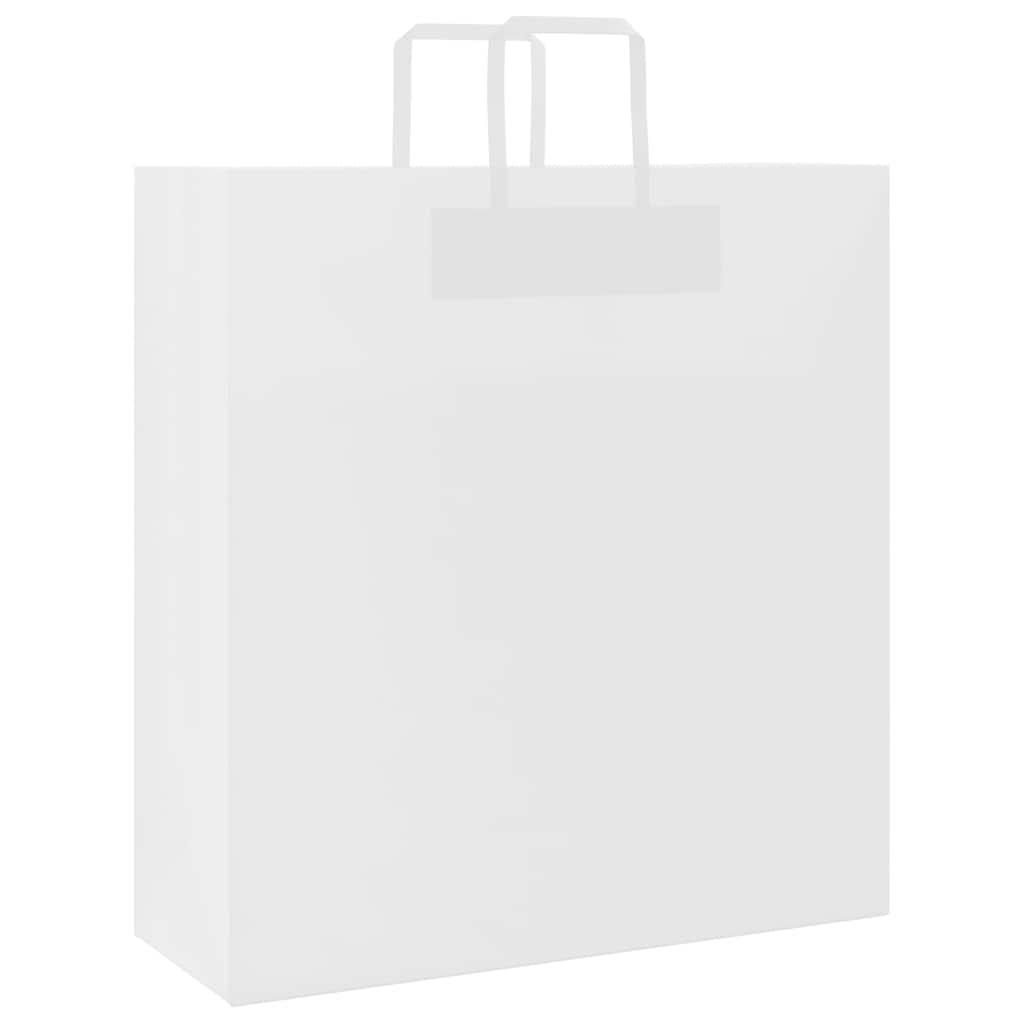 Papieren zakken 250 st met hengsels 45x17x48 cm wit is nu te koop bij PeponiXL, paradijselijk wonen!