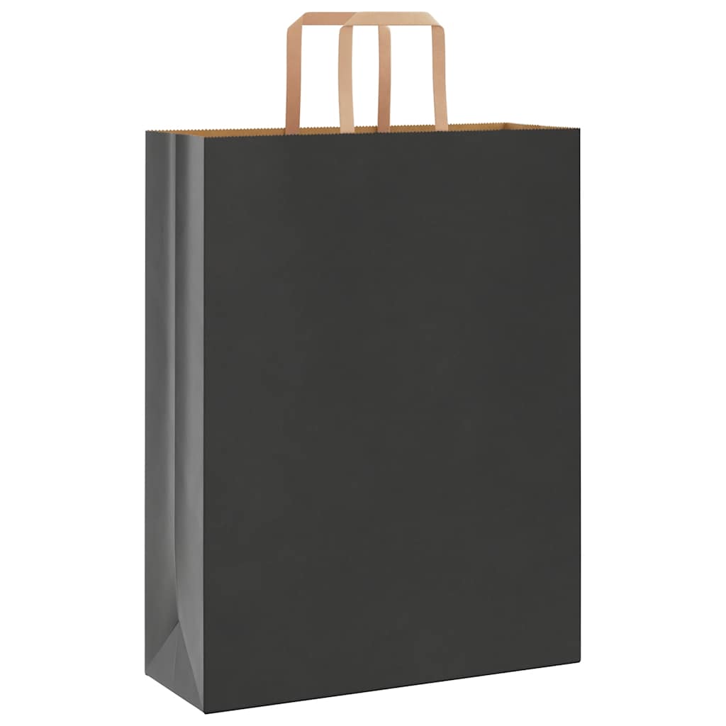 Papieren zakken 250 st met hengsels 32x12x42 cm zwart is nu te koop bij PeponiXL, paradijselijk wonen!