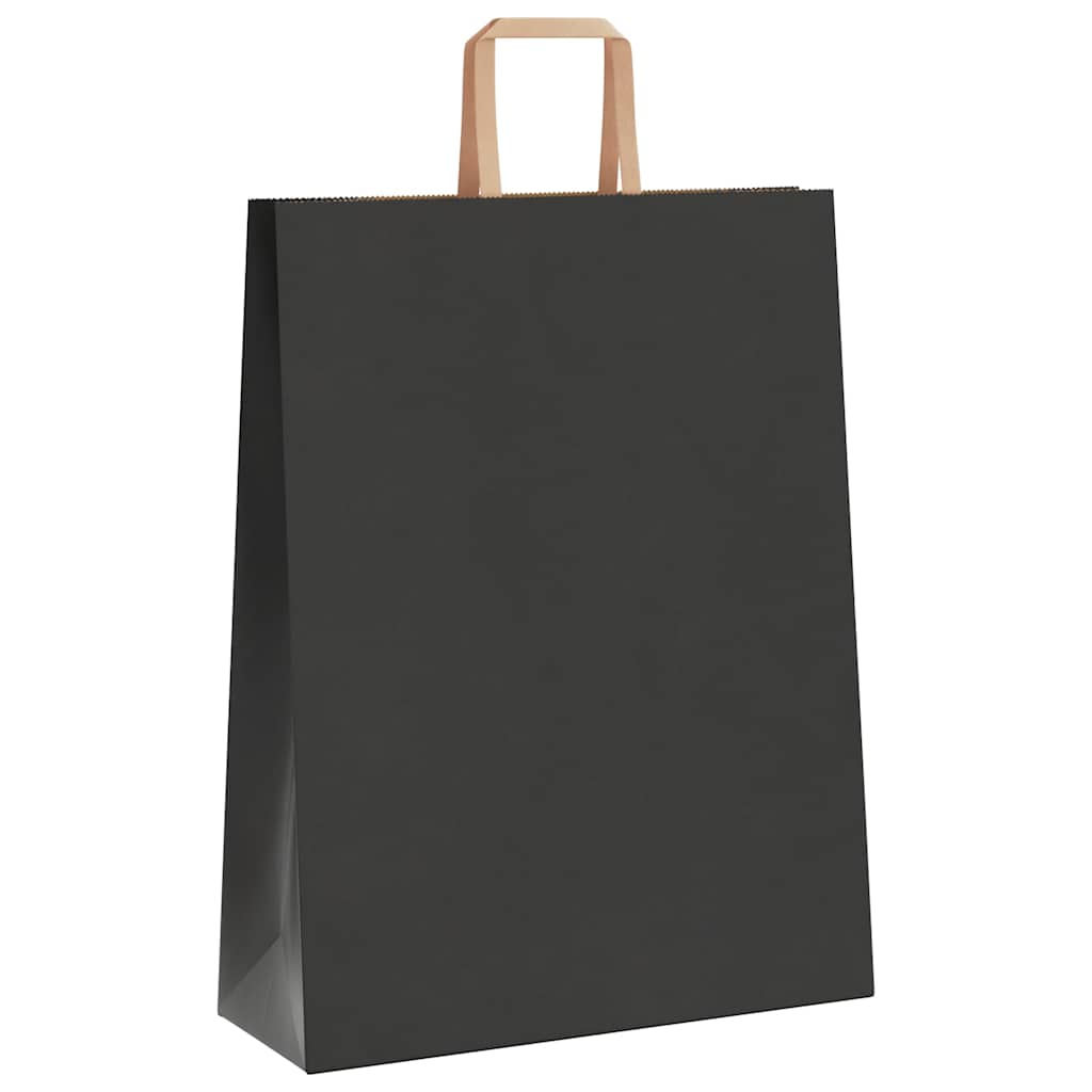 Papieren zakken 250 st met hengsels 32x12x42 cm zwart is nu te koop bij PeponiXL, paradijselijk wonen!