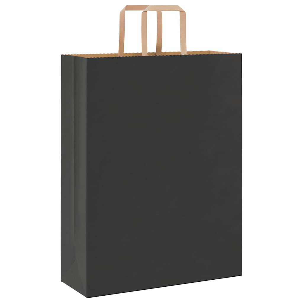 Papieren zakken 250 st met hengsels 32x12x42 cm zwart is nu te koop bij PeponiXL, paradijselijk wonen!