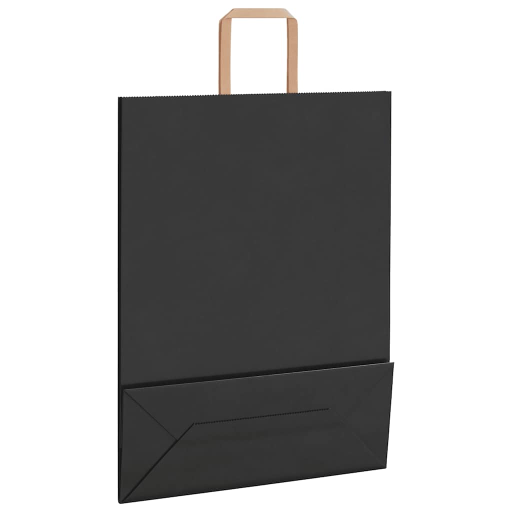 Papieren zakken 250 st met hengsels 32x12x42 cm zwart is nu te koop bij PeponiXL, paradijselijk wonen!