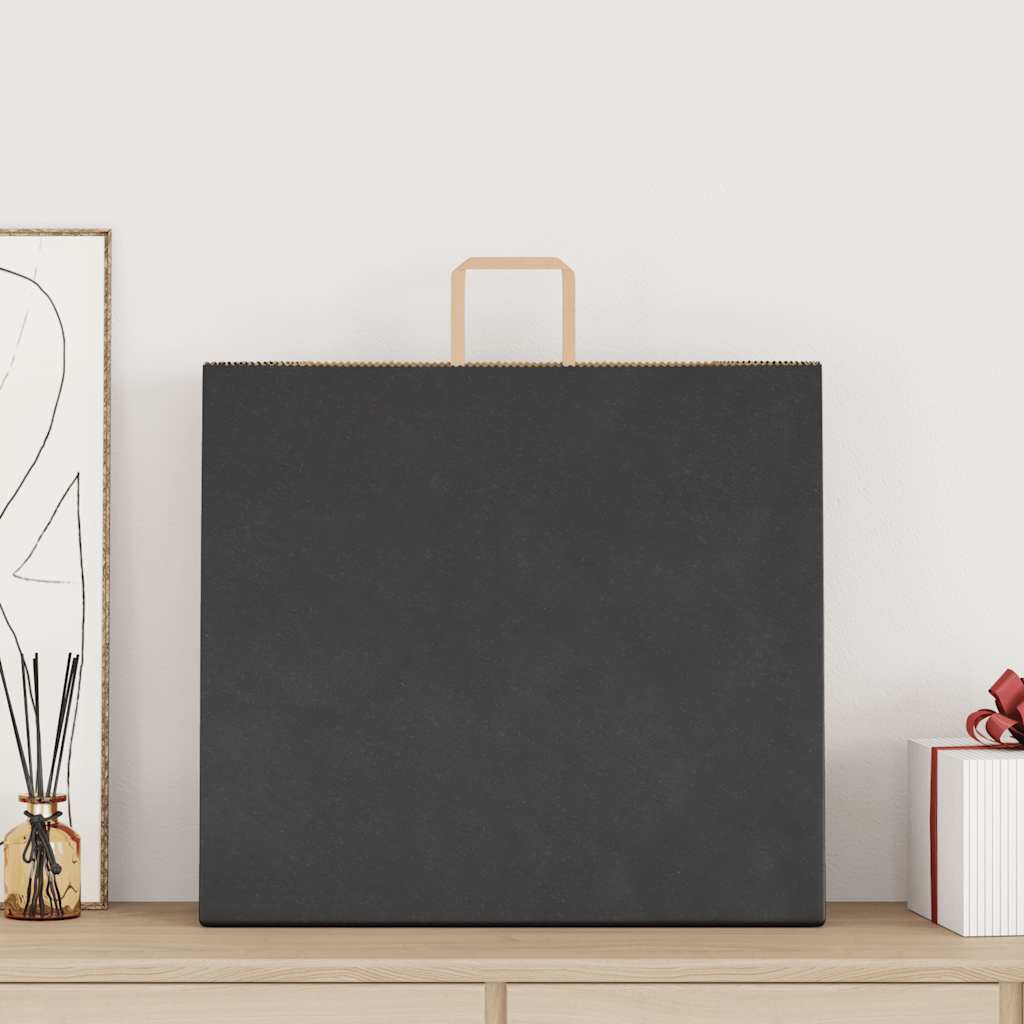 Papieren zakken 250 st met hengsels 54x15x49 cm zwart is nu te koop bij PeponiXL, paradijselijk wonen!