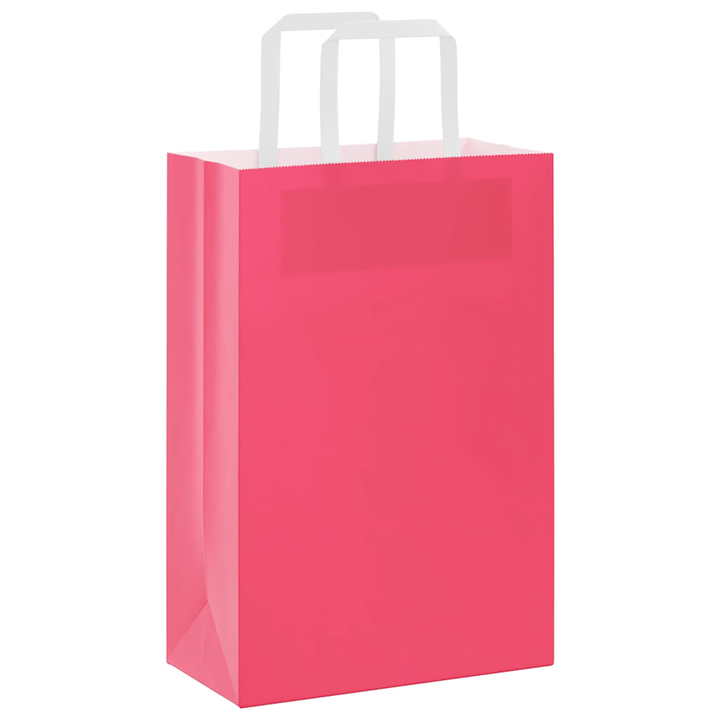 Papieren zakken 50 st met hengsels 21x11x31 cm roze is nu te koop bij PeponiXL, paradijselijk wonen!