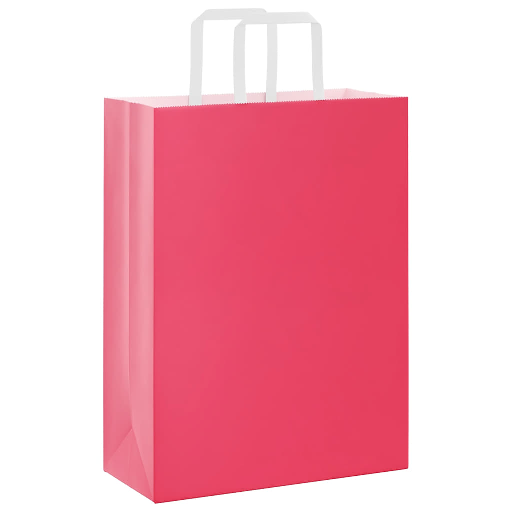 Papieren zakken 50 st met hengsels 26x12x35 cm roze is nu te koop bij PeponiXL, paradijselijk wonen!