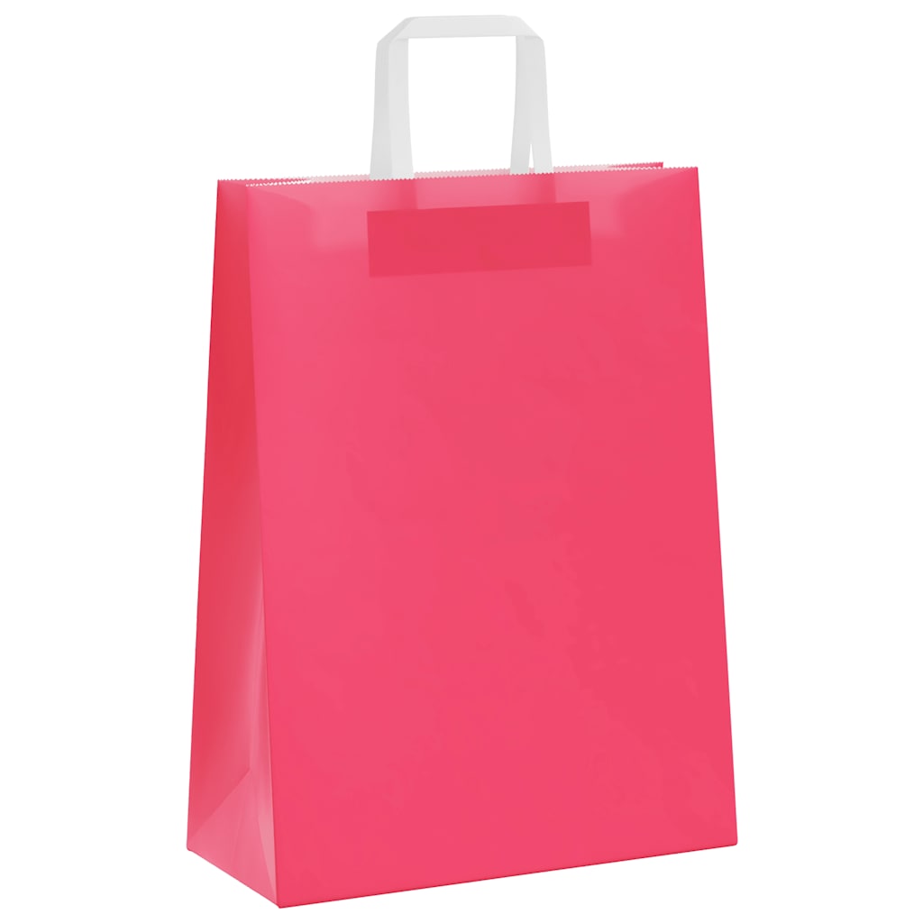 Papieren zakken 50 st met hengsels 26x12x35 cm roze is nu te koop bij PeponiXL, paradijselijk wonen!