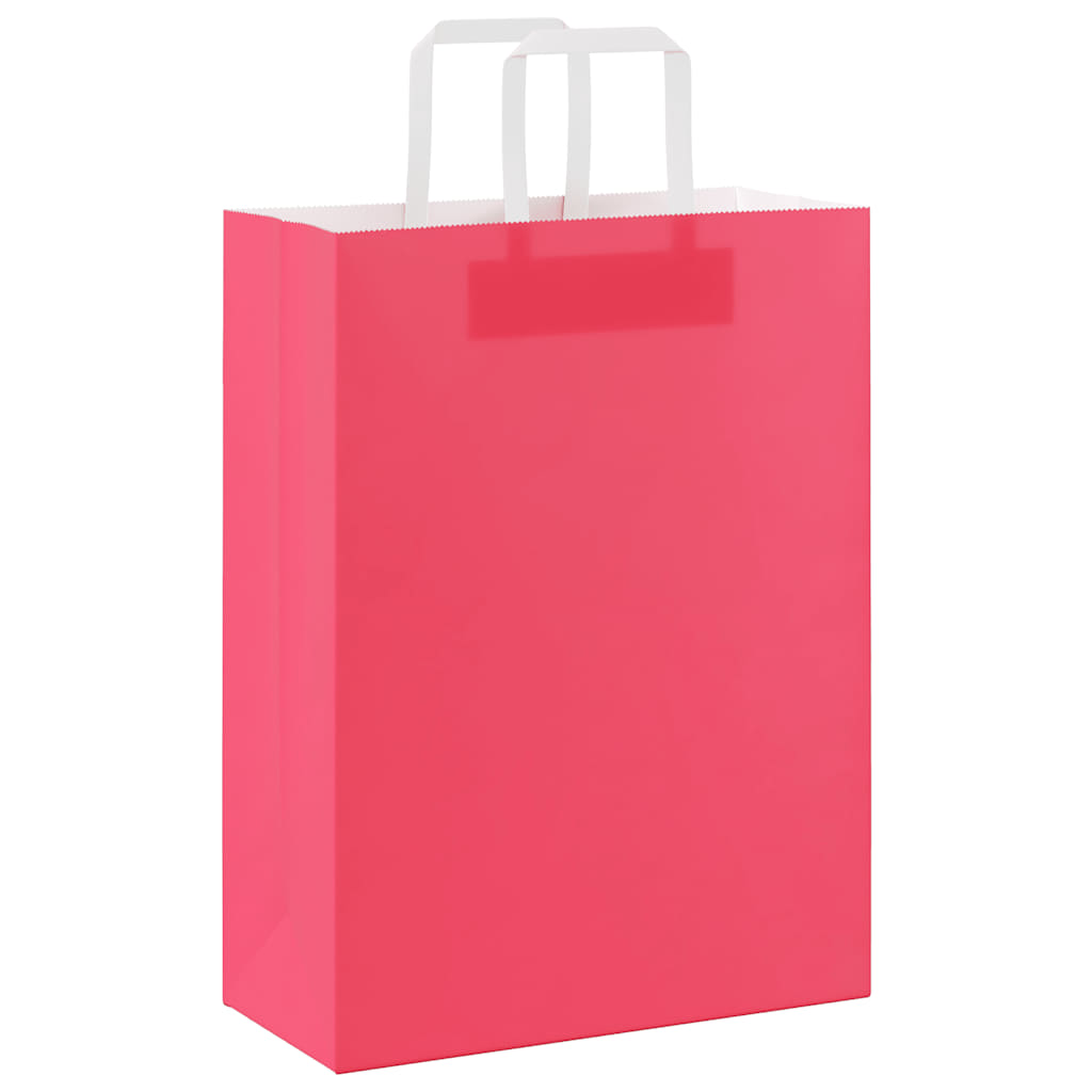 Papieren zakken 50 st met hengsels 26x12x35 cm roze is nu te koop bij PeponiXL, paradijselijk wonen!