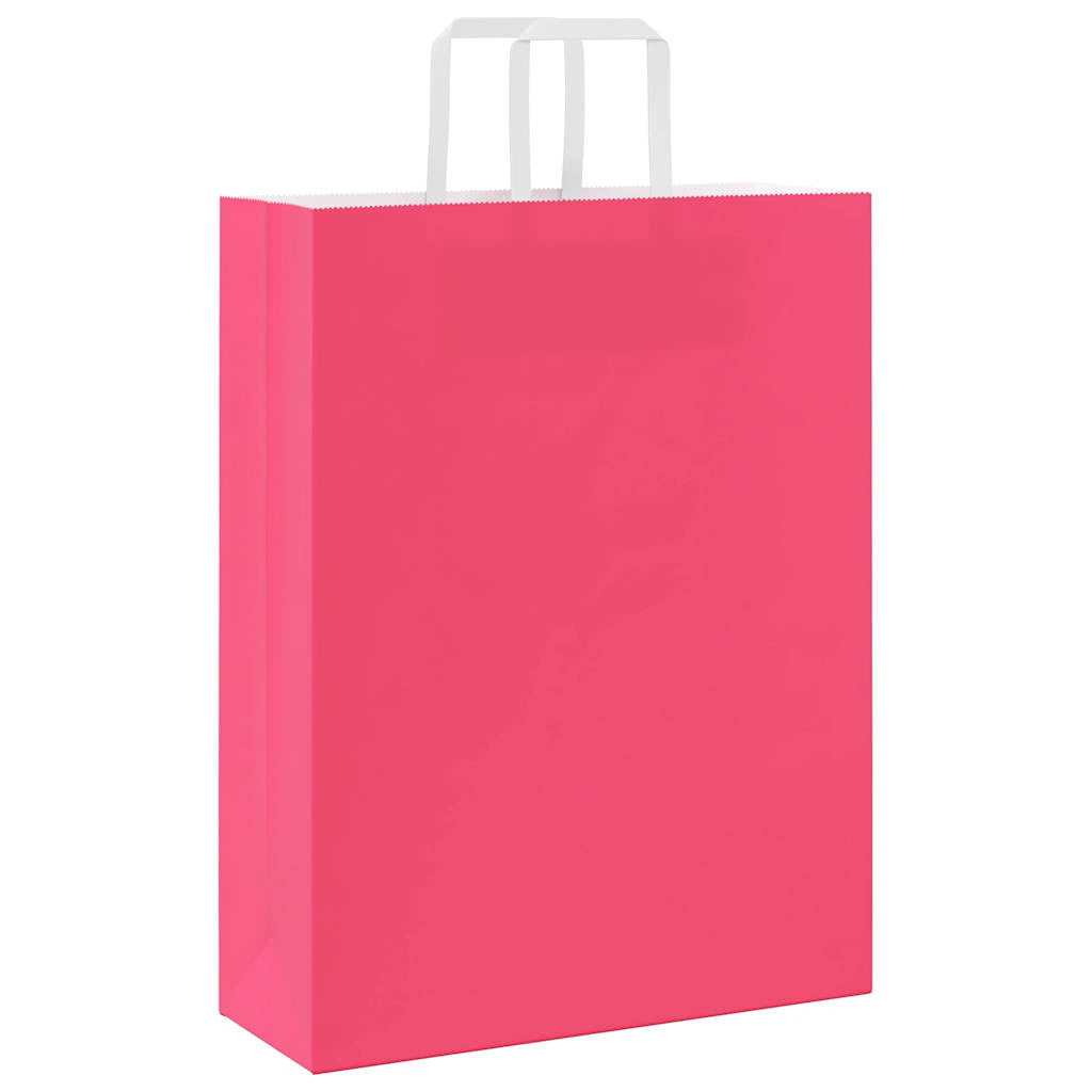 Papieren zakken 50 st met hengsels 32x12x42 cm roze is nu te koop bij PeponiXL, paradijselijk wonen!