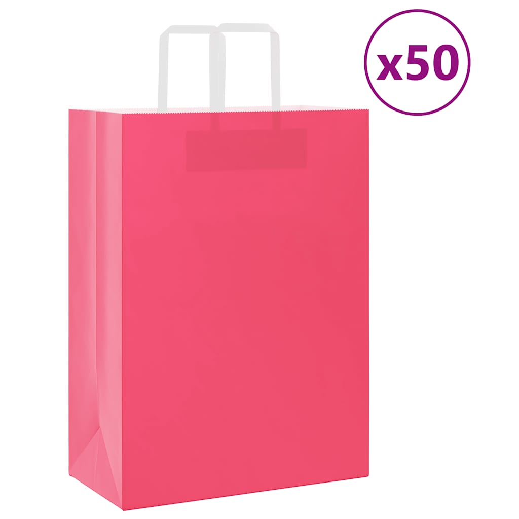 Papieren zakken 50 st met hengsels 32x17x44 cm roze is nu te koop bij PeponiXL, paradijselijk wonen!