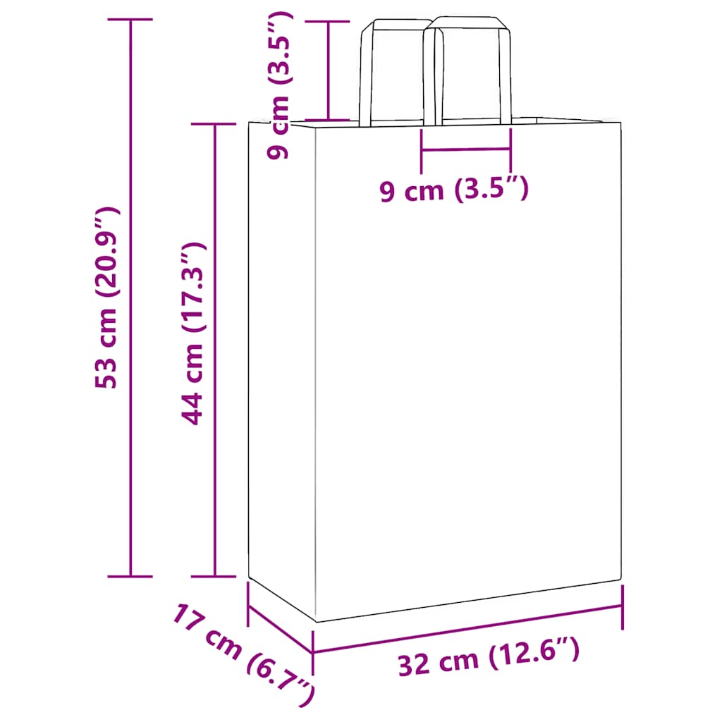 Papieren zakken 50 st met hengsels 32x17x44 cm roze is nu te koop bij PeponiXL, paradijselijk wonen!