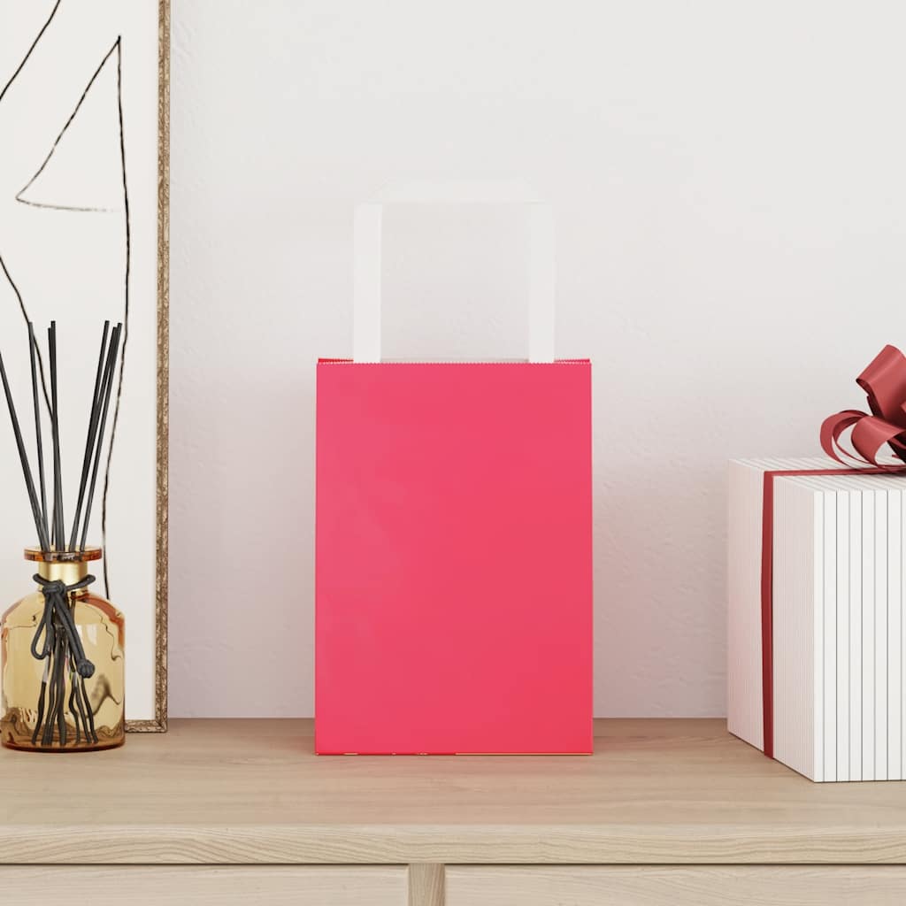 Papieren zakken 250 st met hengsels 15x8x21 cm roze is nu te koop bij PeponiXL, paradijselijk wonen!