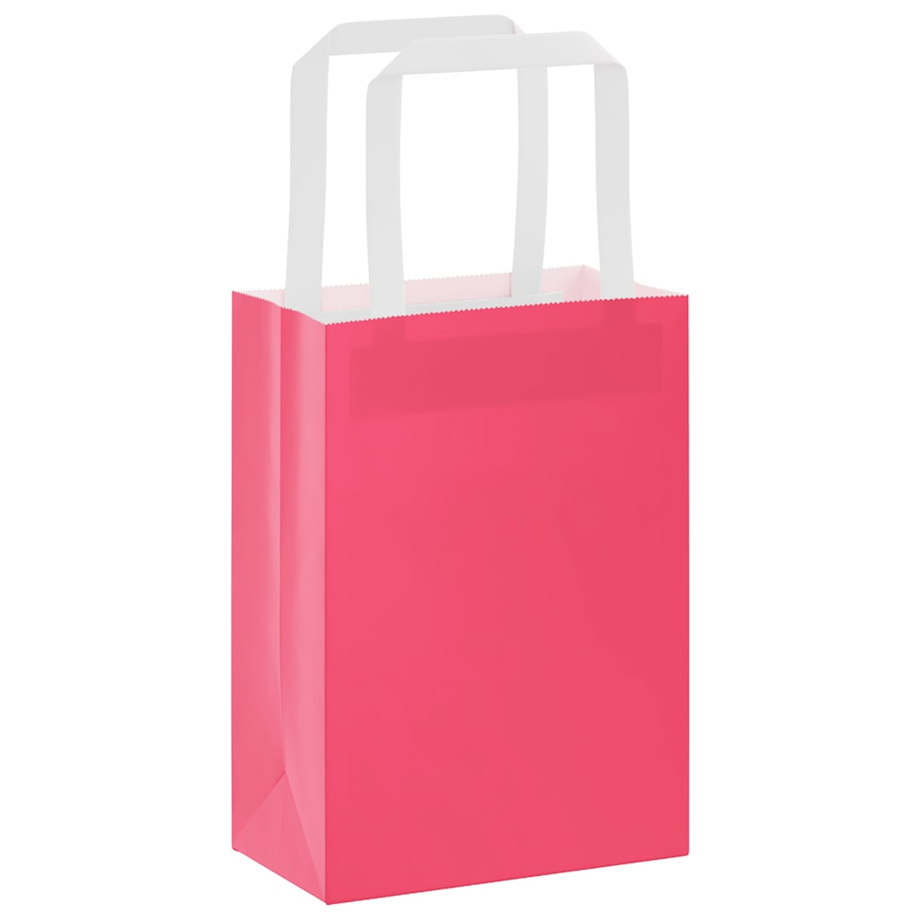 Papieren zakken 250 st met hengsels 15x8x21 cm roze is nu te koop bij PeponiXL, paradijselijk wonen!