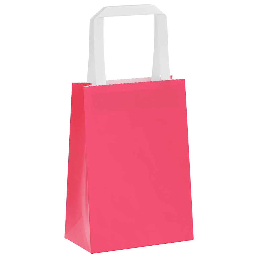 Papieren zakken 250 st met hengsels 15x8x21 cm roze is nu te koop bij PeponiXL, paradijselijk wonen!