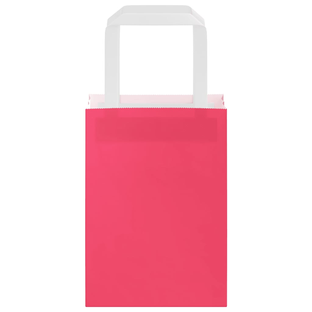 Papieren zakken 250 st met hengsels 15x8x21 cm roze is nu te koop bij PeponiXL, paradijselijk wonen!