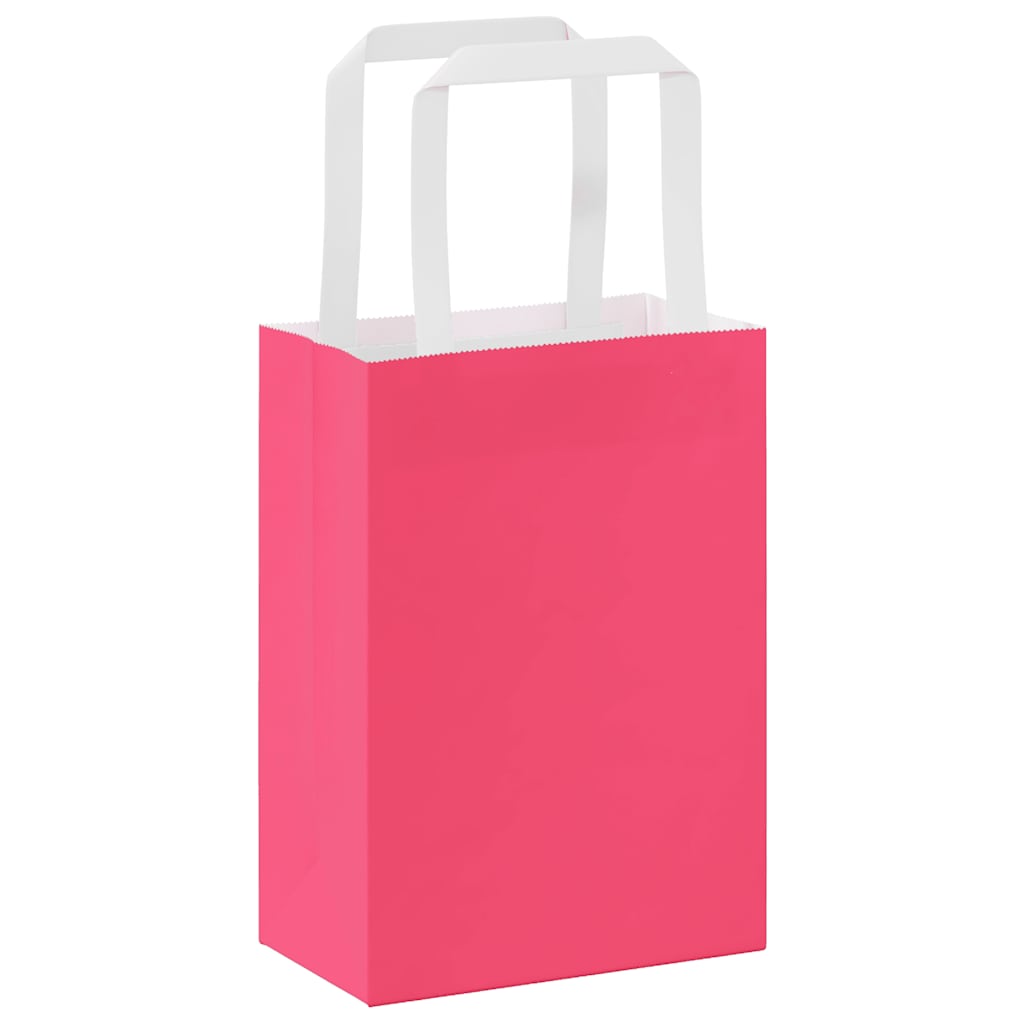Papieren zakken 250 st met hengsels 15x8x21 cm roze is nu te koop bij PeponiXL, paradijselijk wonen!