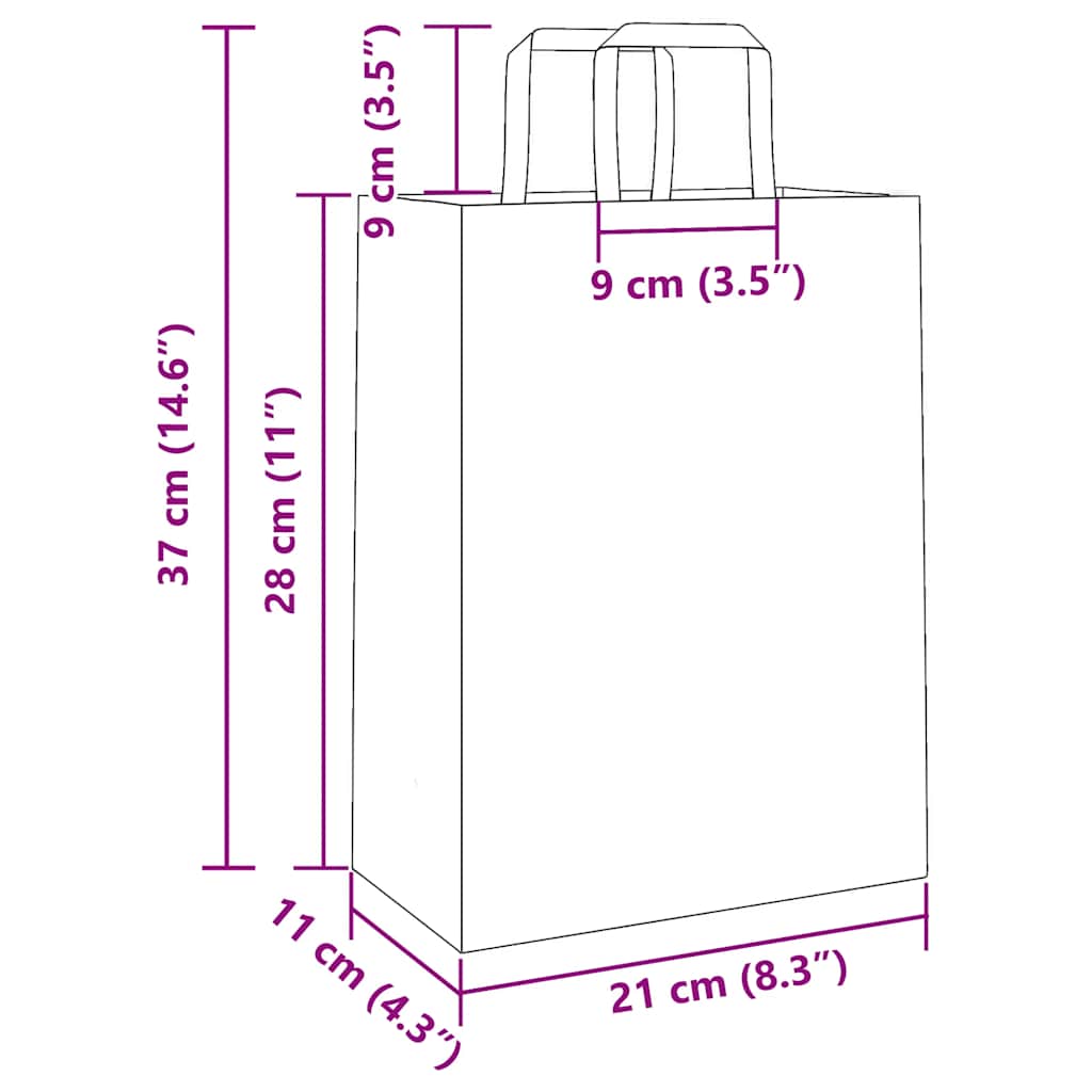 Papieren zakken 250 st met hengsels 21x11x28 cm roze is nu te koop bij PeponiXL, paradijselijk wonen!