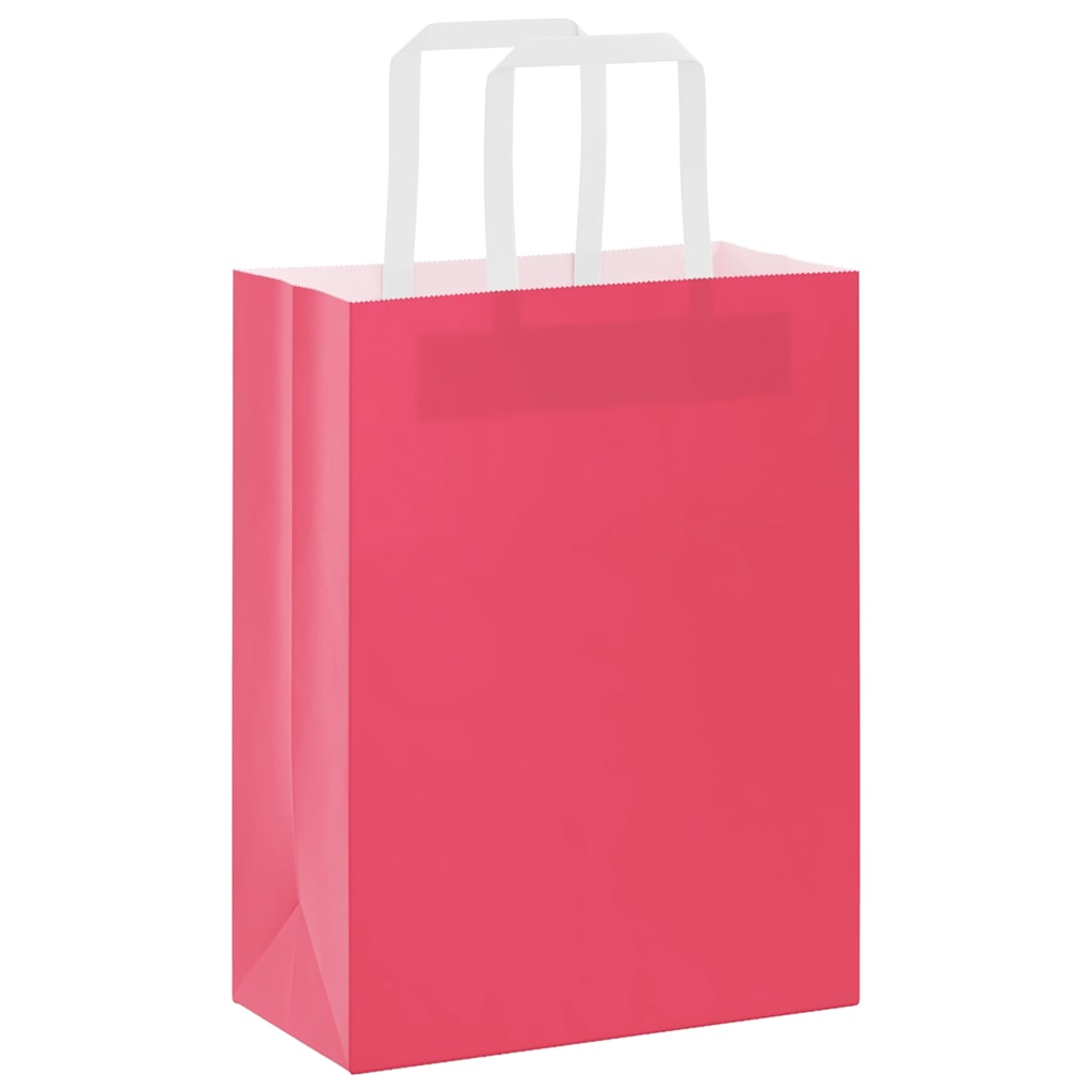 Papieren zakken 250 st met hengsels 21x11x28 cm roze is nu te koop bij PeponiXL, paradijselijk wonen!