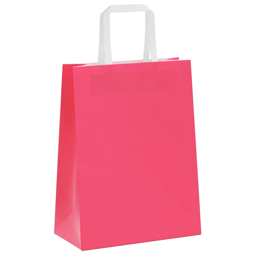 Papieren zakken 250 st met hengsels 21x11x28 cm roze is nu te koop bij PeponiXL, paradijselijk wonen!