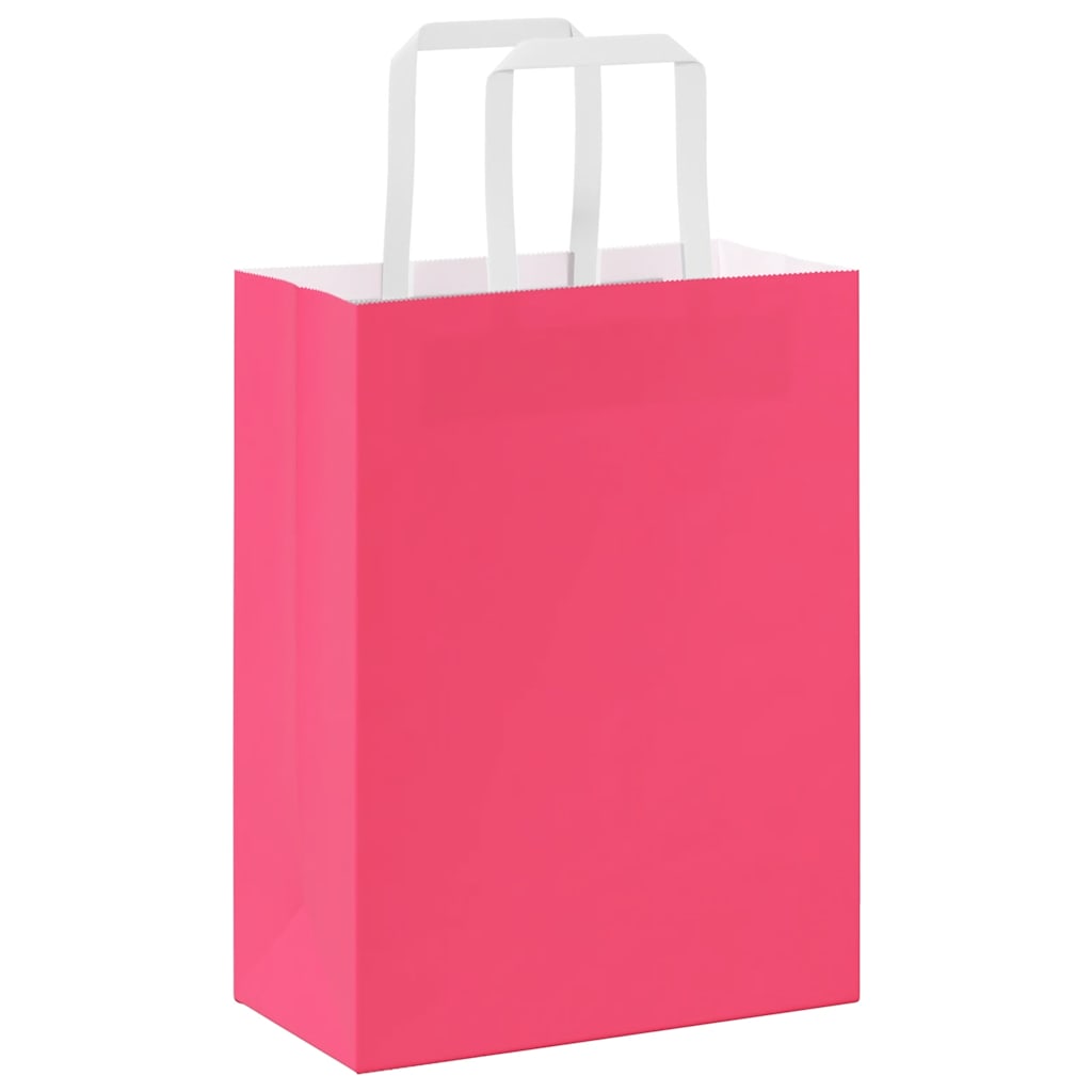 Papieren zakken 250 st met hengsels 21x11x28 cm roze is nu te koop bij PeponiXL, paradijselijk wonen!