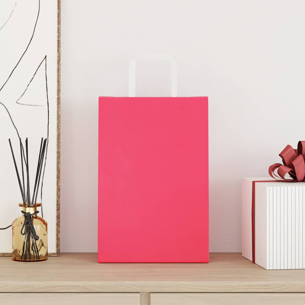 Papieren zakken 250 st met hengsels 21x11x31 cm roze is nu te koop bij PeponiXL, paradijselijk wonen!
