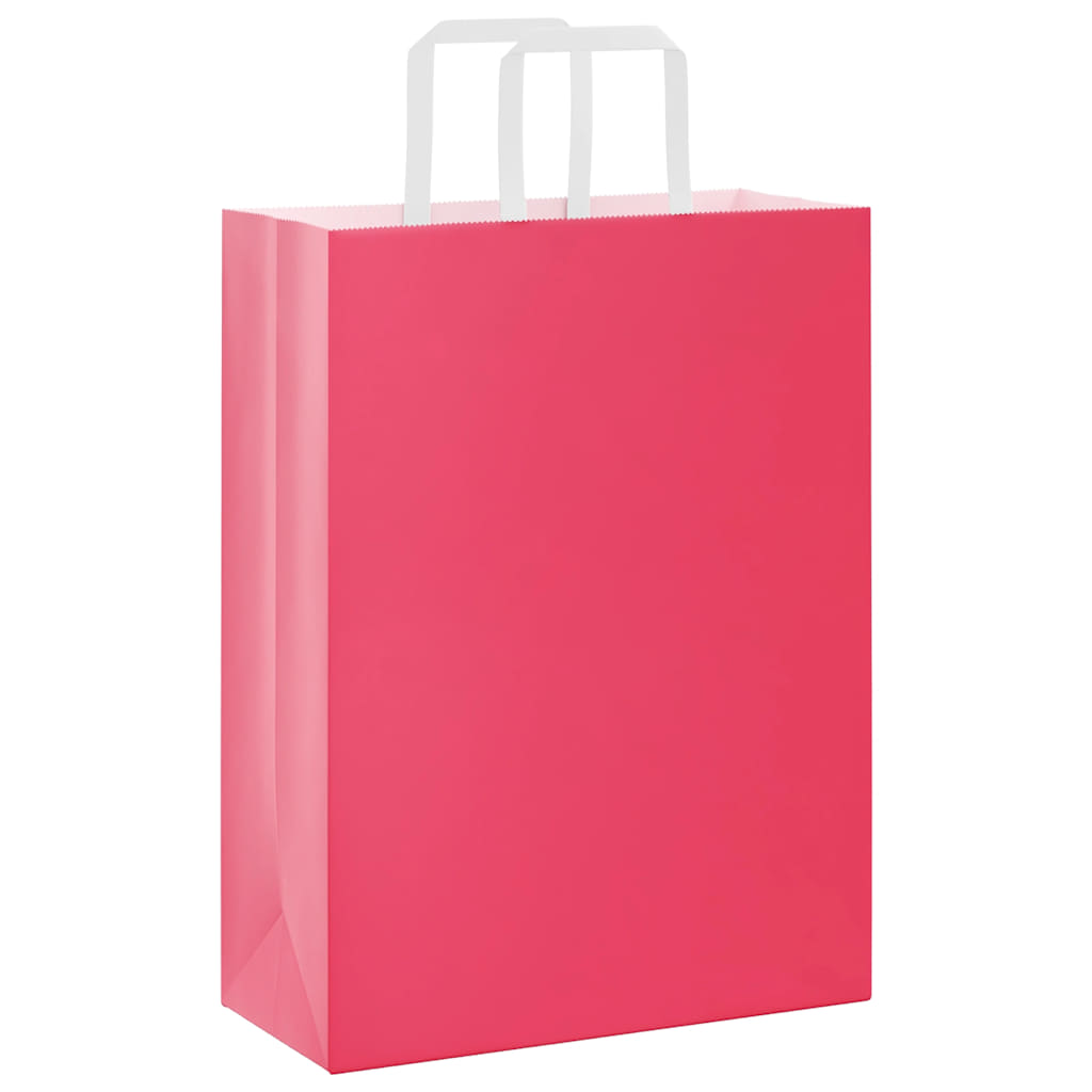 Papieren zakken 250 st met hengsels 26x12x35 cm roze is nu te koop bij PeponiXL, paradijselijk wonen!