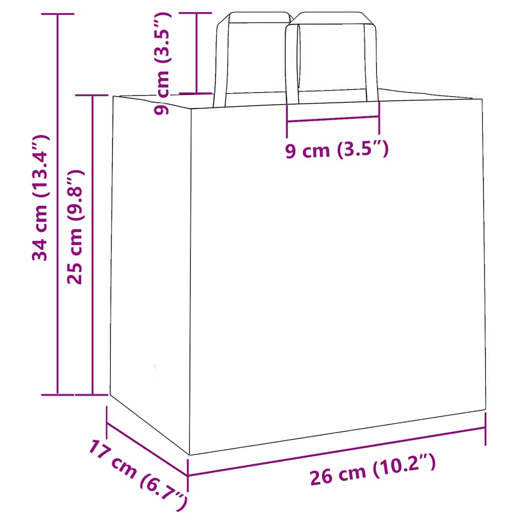 Papieren zakken 250 st met hengsels 26x17x25 cm roze is nu te koop bij PeponiXL, paradijselijk wonen!