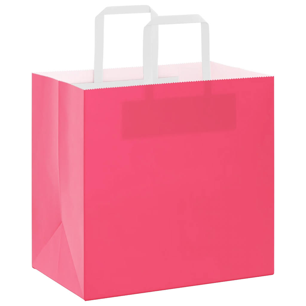Papieren zakken 250 st met hengsels 26x17x25 cm roze is nu te koop bij PeponiXL, paradijselijk wonen!