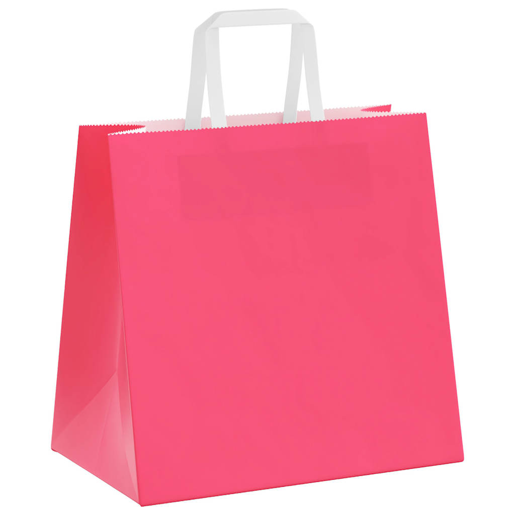 Papieren zakken 250 st met hengsels 26x17x25 cm roze is nu te koop bij PeponiXL, paradijselijk wonen!