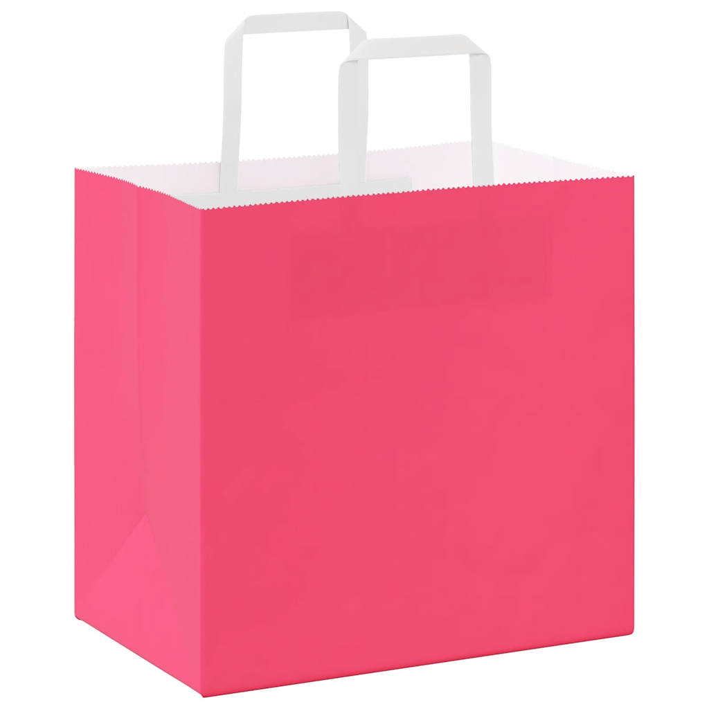 Papieren zakken 250 st met hengsels 26x17x25 cm roze is nu te koop bij PeponiXL, paradijselijk wonen!