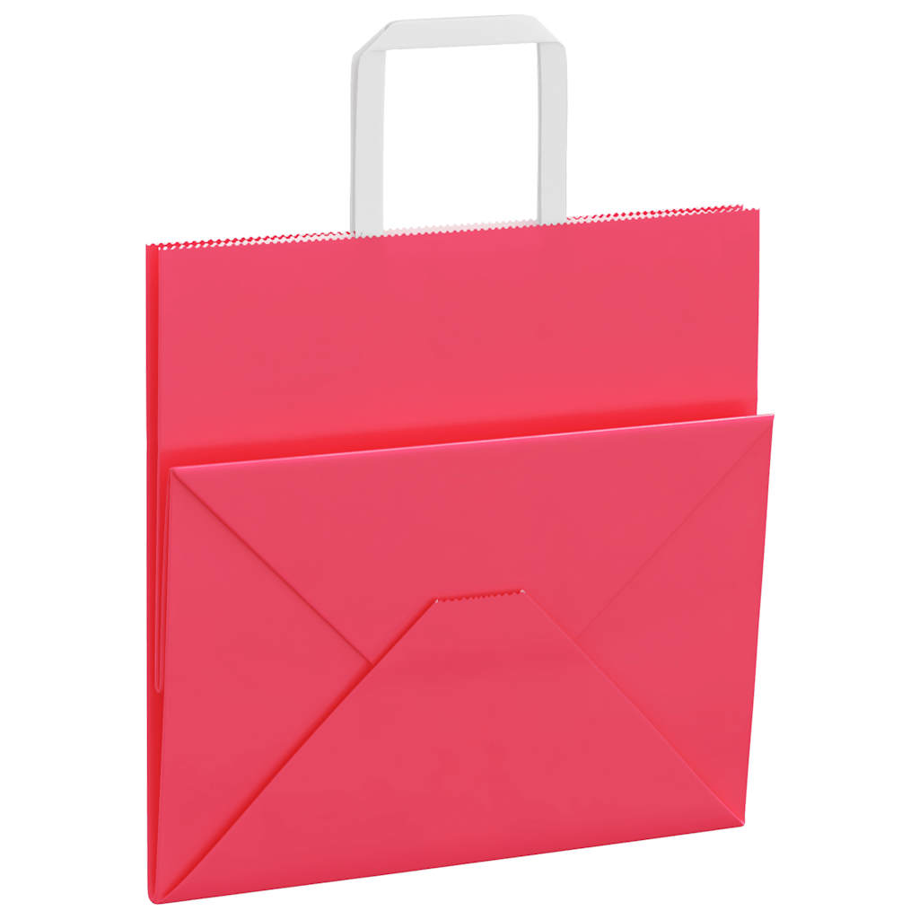 Papieren zakken 250 st met hengsels 26x17x25 cm roze is nu te koop bij PeponiXL, paradijselijk wonen!