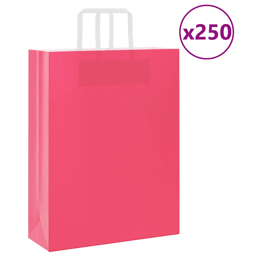 Papieren zakken 250 st met hengsels 32x12x42 cm roze is nu te koop bij PeponiXL, paradijselijk wonen!